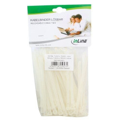 Inline fascette per cablaggio sganciabili, 200x7,2mm, colore neutro,