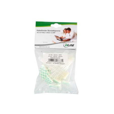Inline ferma cavi adesivo regolabile fino a 94mm, con foro di fissaggio,
