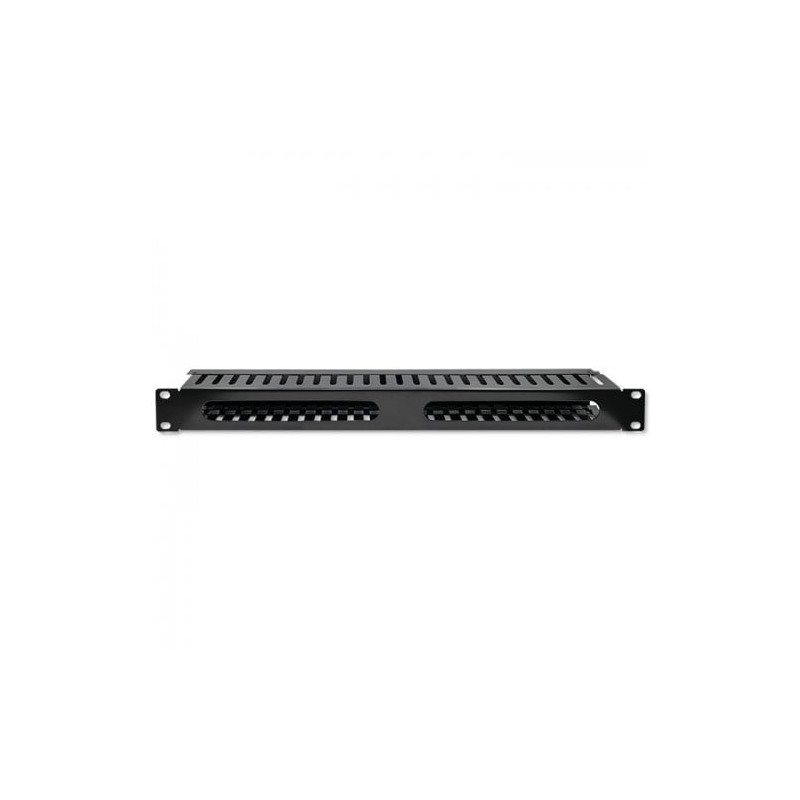 organizzatore di cavi qoltec 24 porte per rack da 19" 1u nero