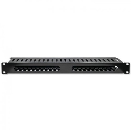 organizzatore di cavi qoltec 24 porte per rack da 19" 1u nero