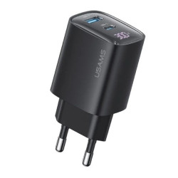 caricabatterie rapido usams cc229/xc con display usb + usb-c