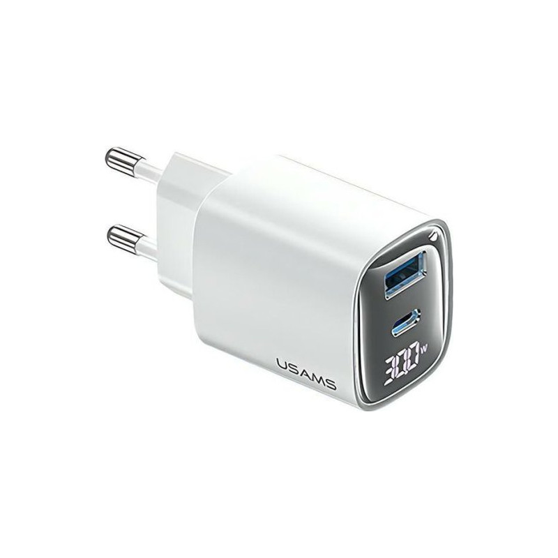 alimentatore da rete usams cc229 usb tipo a/c 30w bianco [azusatlusa01441]