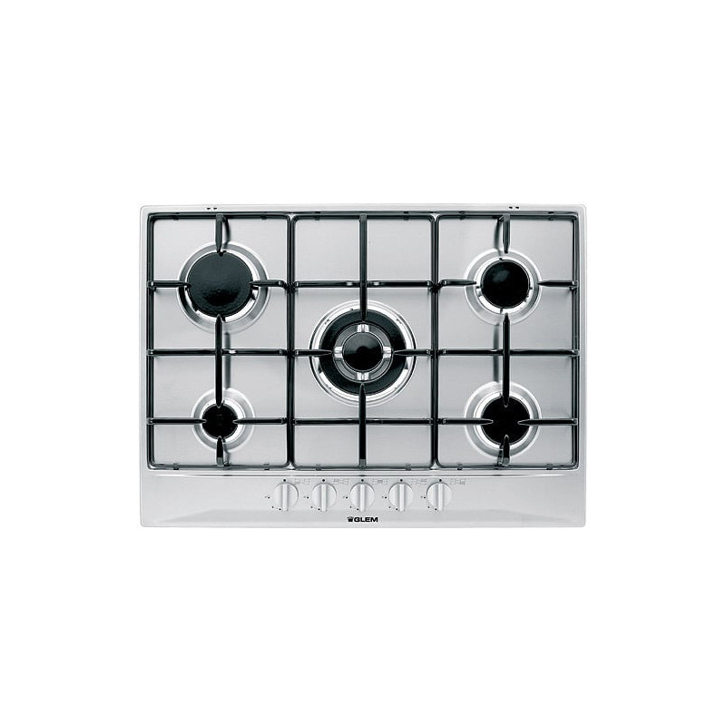Piano cottura glem gas p5gfxv 5f. 70 cm inox