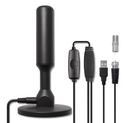 antenna tv dvb-t2 qoltec da interno con amplificatore di segnale