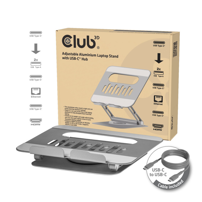 supporto per notebook club3d grigio [csv-2554]
