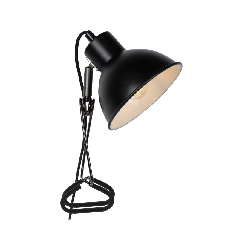 lampada a clip lucide moys 40w e27 nero opaco [45987/01/30]