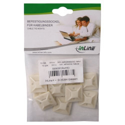Basette autoadesive inline 40x40mm per fascette da 10mm, colore neutro,