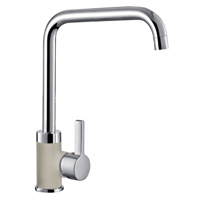 miscelatore da cucina pyramis silvio duo 31cm beige sabbia/cromo