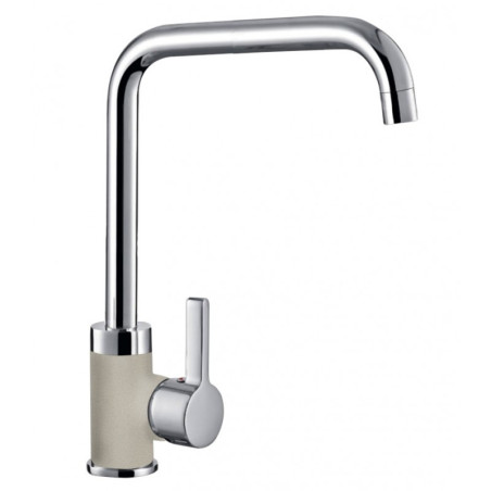 miscelatore da cucina pyramis silvio duo 31cm beige sabbia/cromo