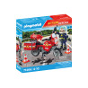 playmobil action heroes - motocicletta dei pompieri sul luogo