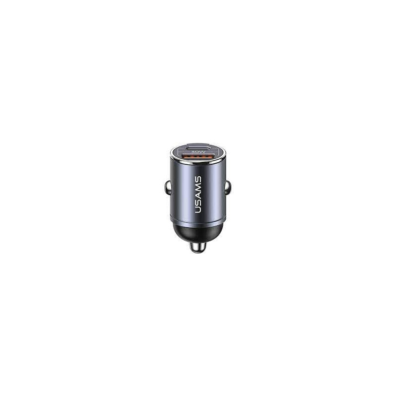 alimentatore da auto usams us-cc206 1xusb+ 1xusb-c ricarica