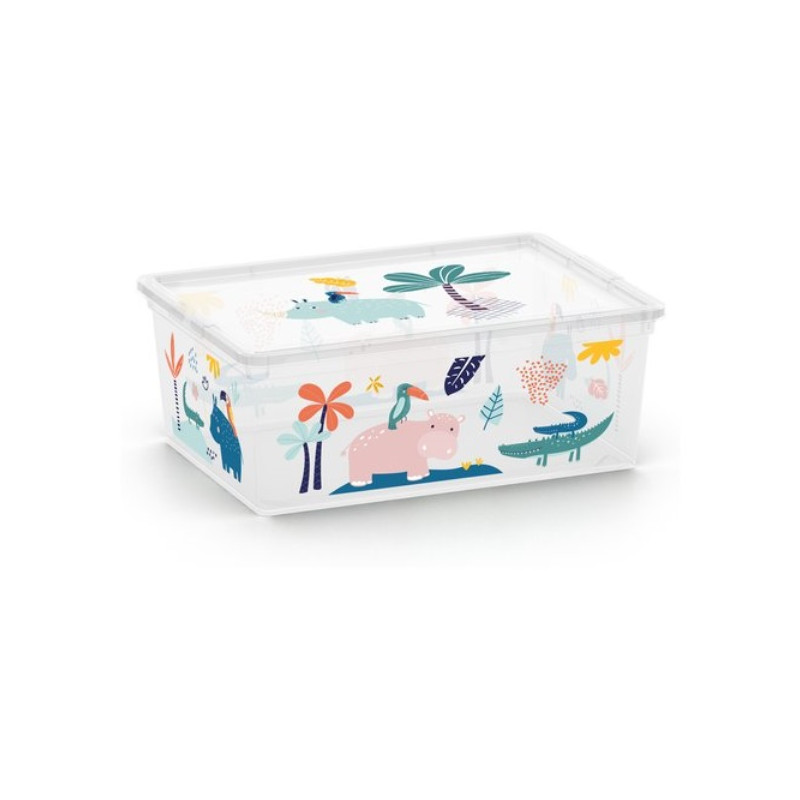 scatola salvaspazio keter c box style animali selvatici 11l multicolore
