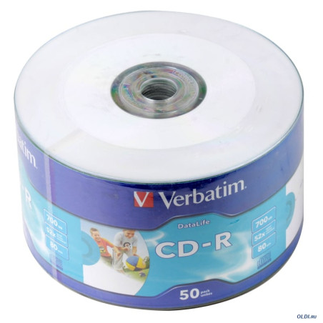 Confezione cd-r verbatim media cd 700mb 50pcs [43794]