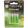 Pila techly 4 pz. high power aaa mini stilo alcaline lr03 1.5v