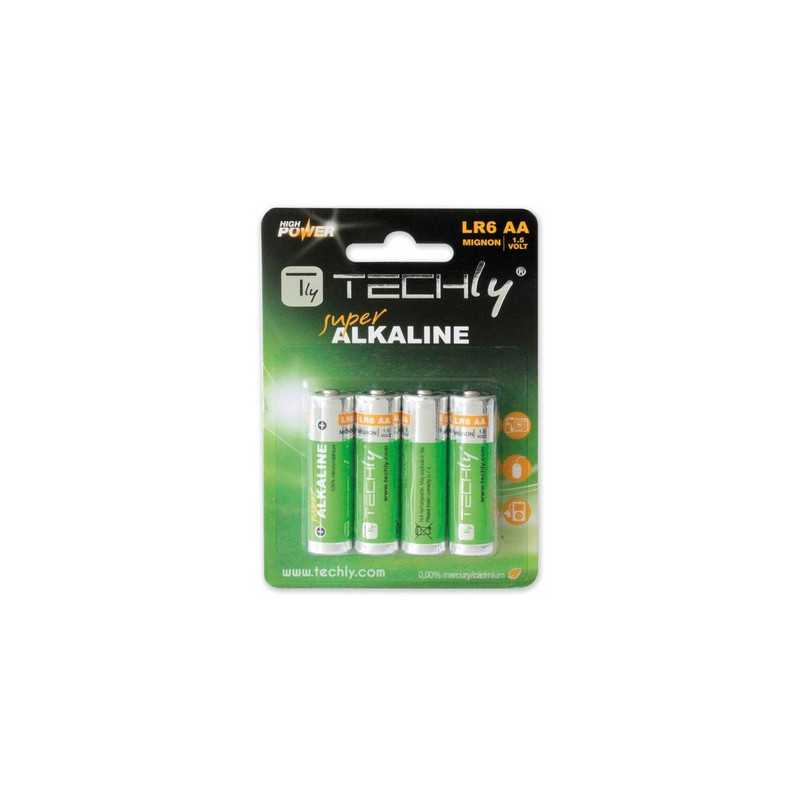 Pila techly 4 pz. high power aa stilo alcaline lr06 1,5v