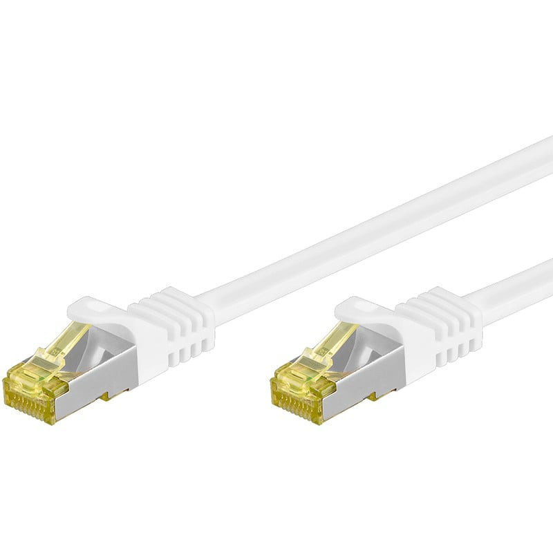 Cavo patch cat.7 plug rj45 6a s/ftp lszh 0,5m bianco