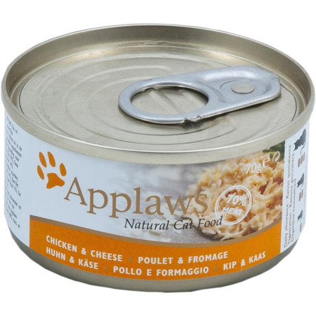 cibo umido applaws petto di pollo e formaggio per gatti adulti 70g