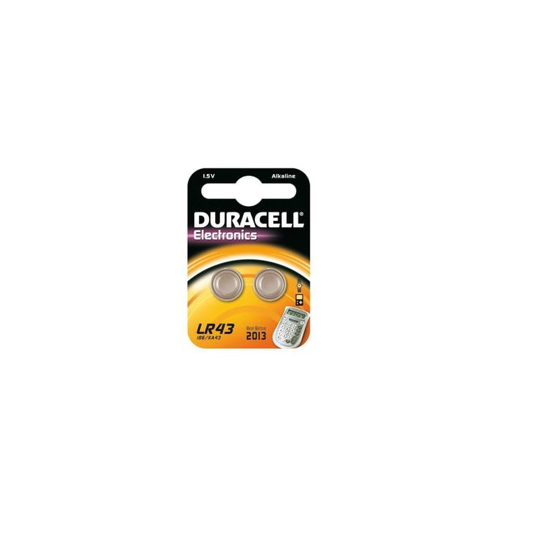 Pila duracell 2 pz. a bottone 1,5vlr43 [duracell]