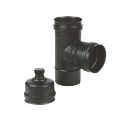 Gomito per pellet maral t inox 10 mff tappo nero 300 [maral]