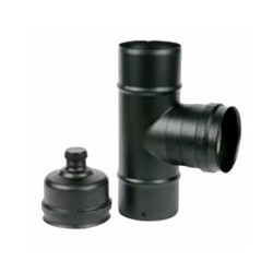 Gomito per pellet maral t inox 10 mfm tappo nero 300 [maral ]