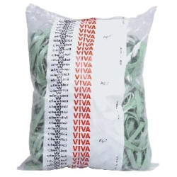 Elastici per ufficio viva 1kg a feettuccia verde diametro 100 mm