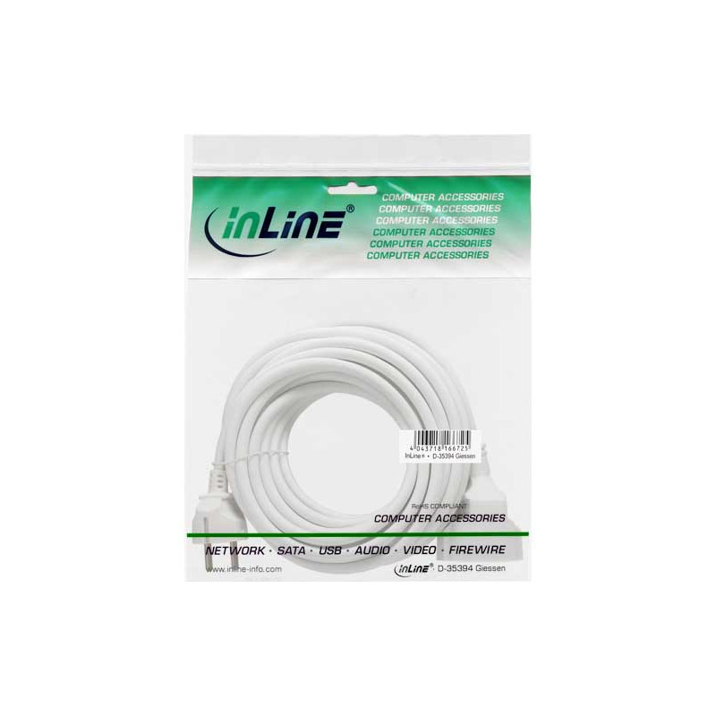 Cavo prolunga alimentazione inline schuko 10a/250v, 2-poli e