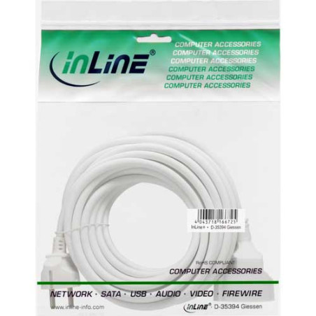 Cavo prolunga alimentazione inline schuko 10a/250v, 2-poli e