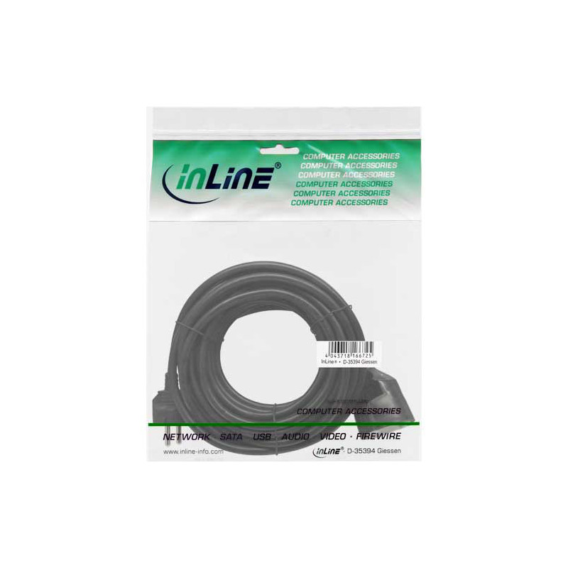 Cavo prolunga alimentazione inline schuko 10a/250v, 2-poli e
