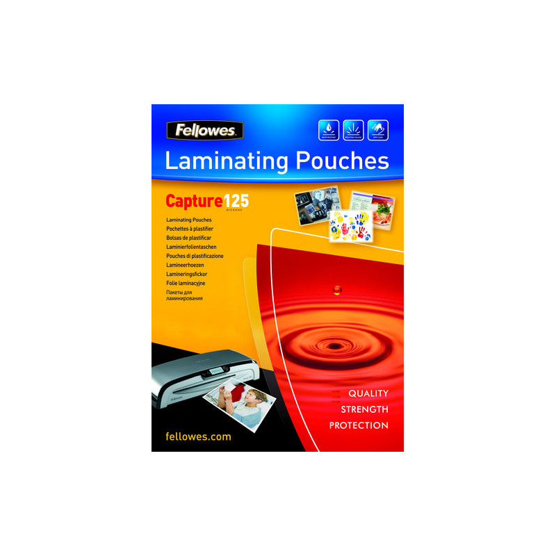 Pouches fellowes per laminazione 54x86mm 125 mic lucida-100 pezzi