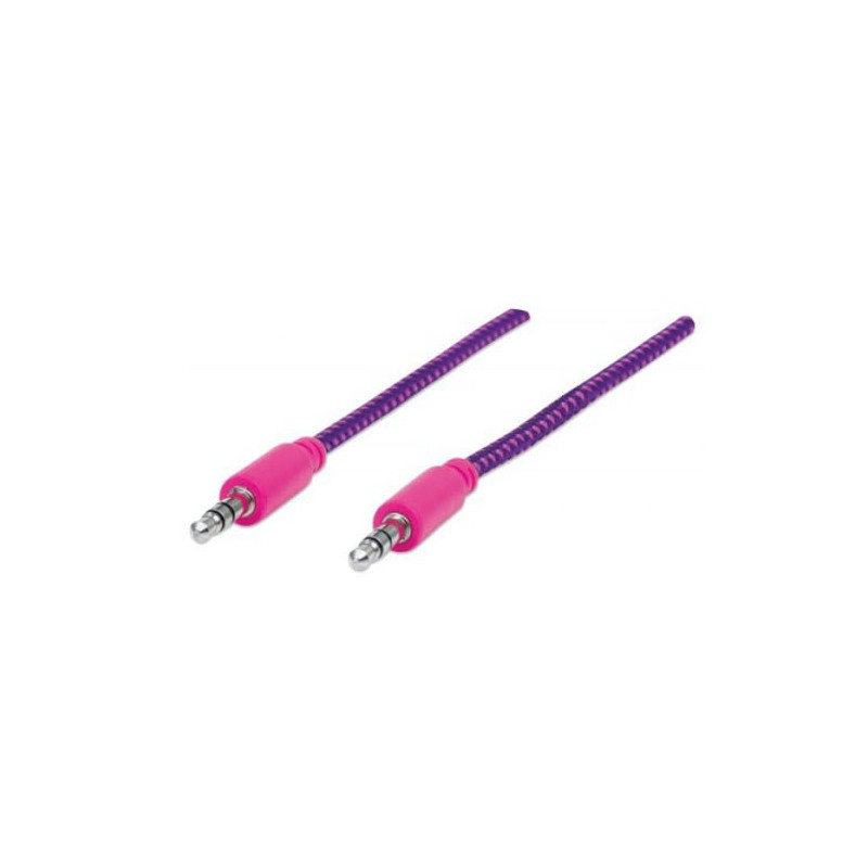 Cavo audio manhattan con guaina intrecciata 3.5'' maschio/maschio