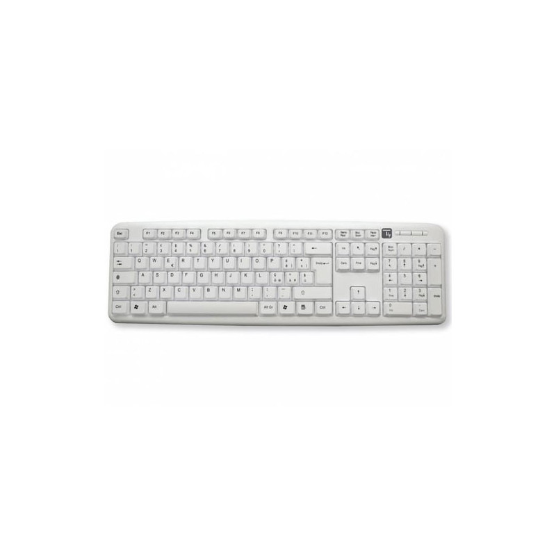 Tastiera techly 105 tasti usb standard, colore bianco