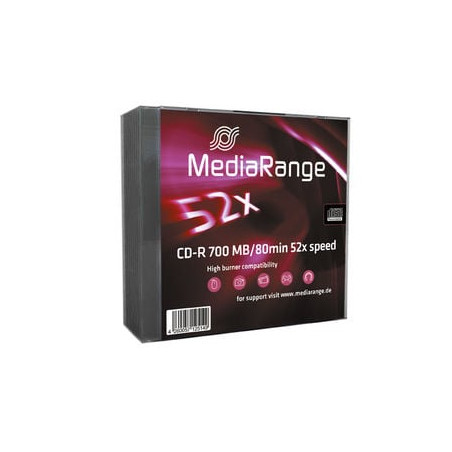 Confezione cd-r mediarange 700mb slimcase 52x - 10 pz. [mr205]