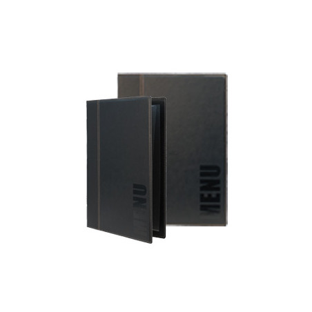 Porta menu' a4-24x34cm nero trendy con 1 inserto doppio [mc-tra4-bl]