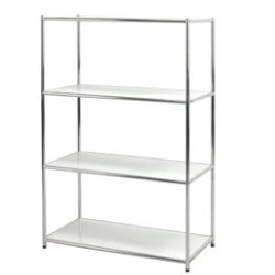Libreria 4 ripiani in acciaio bianco 80x40cm - h120cm easy system