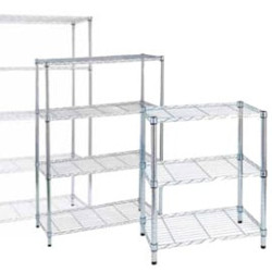 Libreria 4 ripiani in acciaio cromato 36x90cm - h137cm archimede