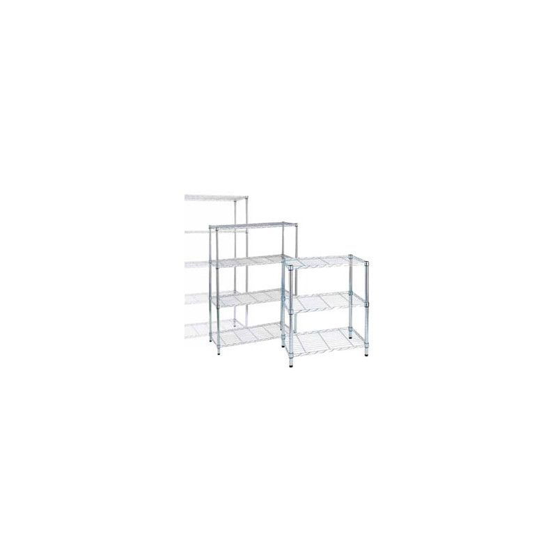 Libreria 4 ripiani in acciaio cromato 36x90cm - h137cm archimede