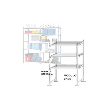 Scaffale 5 ripani in metallo 100x35cm - h200cm kit iniziale [k605130]