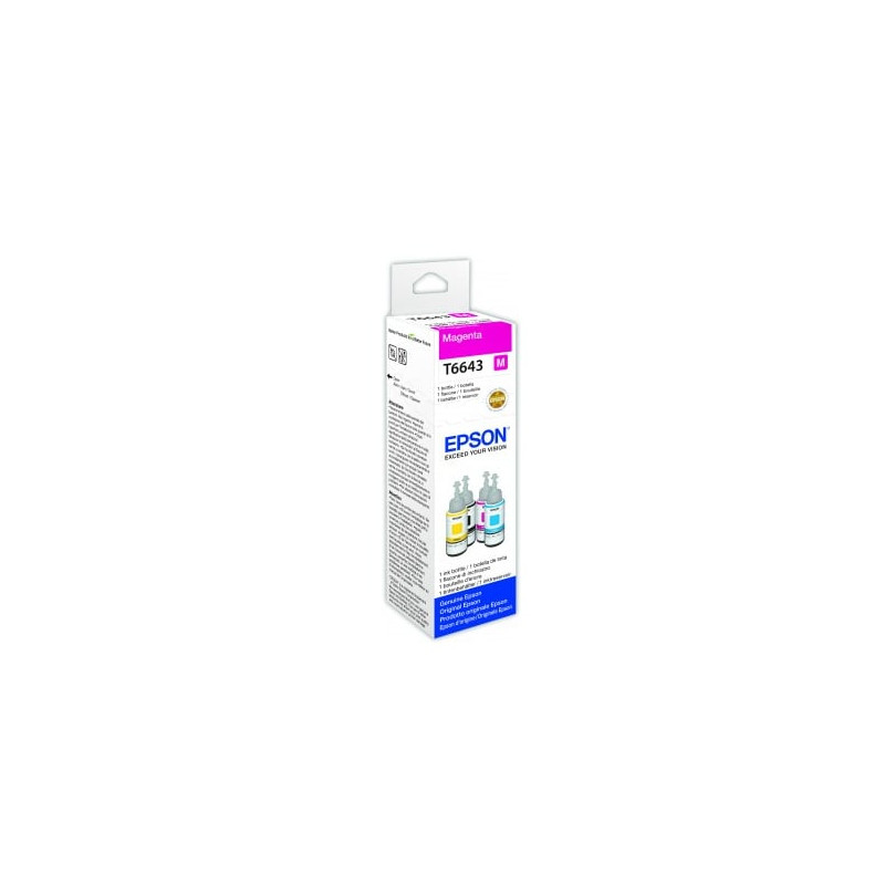 Cartuccia epson t6643 magenta inchistro in bottiglia 70ml [c13t664340]