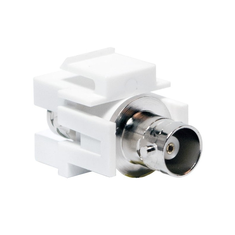 Adattatore keystone bnc femmina / bnc femmina bianco