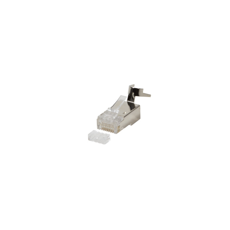Plug cat.6 / 6a / 7 / 7a rj45 schermato per cavo rigido/flessibile