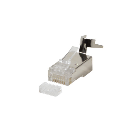 Plug cat.6 / 6a / 7 / 7a rj45 schermato per cavo rigido/flessibile
