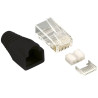 Plug cat.6 rj45 e copriconnettore per cavo non schermato, 100pz nero