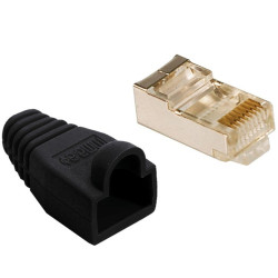 Plug copriconnettore cat.5e rj45 cavo schermato 100pz nero