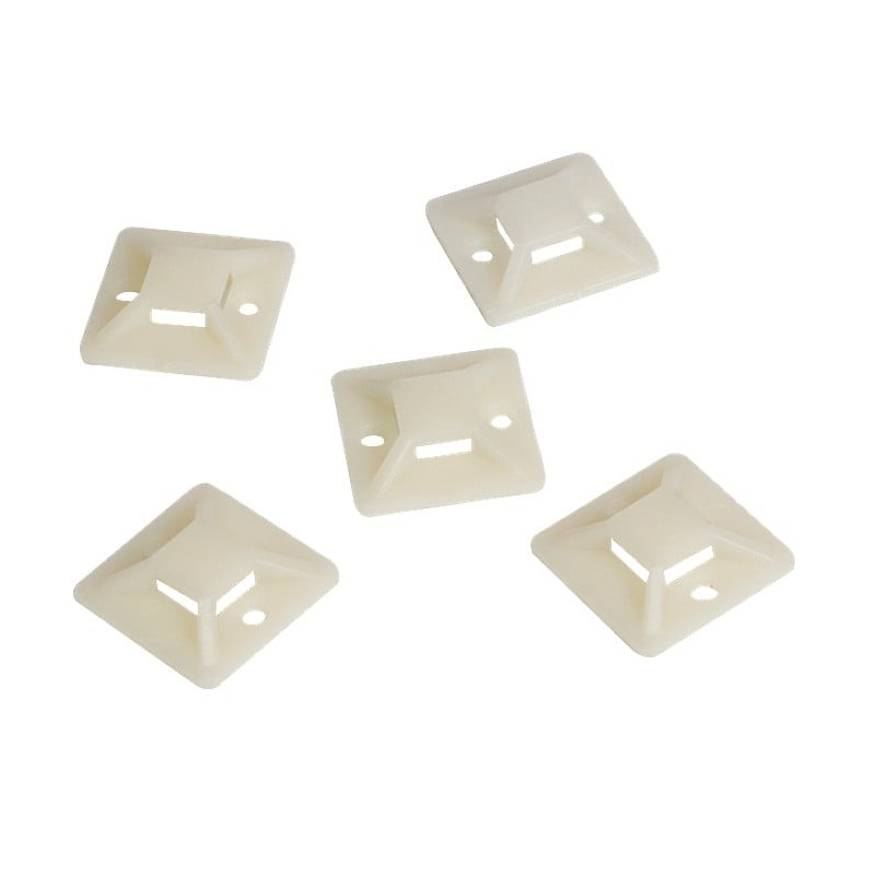 Supporto autoadesivo 30x30mm per fascette 100 pz beige