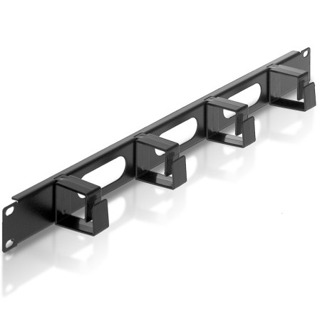 Pannello passacavi 4 anelli corti 3 fori 1u nero