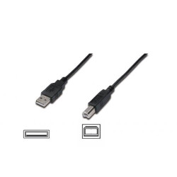 Cavo usb digitus usb2.0 connettori a-b 1,8m nero [ak300102018s]