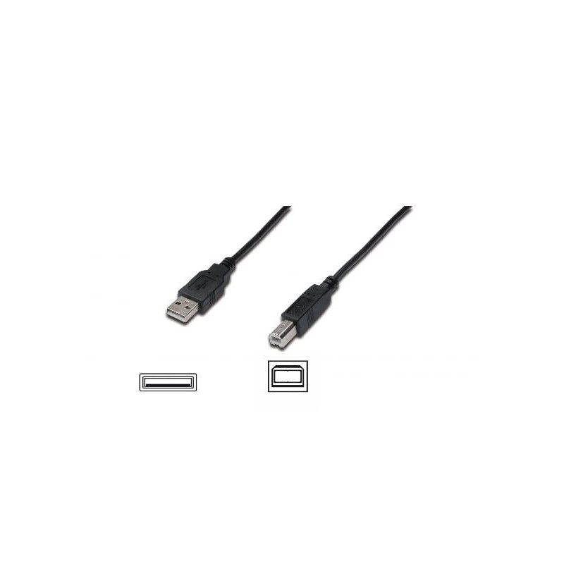 Cavo usb digitus usb2.0 connettori a-b 1,8m nero [ak300102018s]