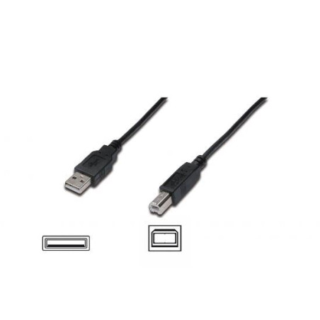 Cavo usb digitus usb2.0 connettori a-b 1,8m nero [ak300102018s]