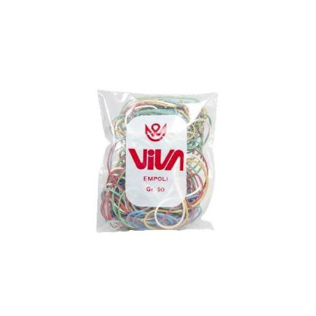 Elastici per ufficio viva 1kg (20 x 50gr) elastici assortiti [a50]