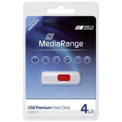 Pen drive 4gb mediarange usb 2.0 slider rosso [mr970]